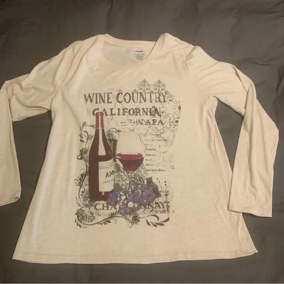 Wine-Theme Long Sleeve T-Shirt Lot of 2 Size XL - Picture 7 of 14